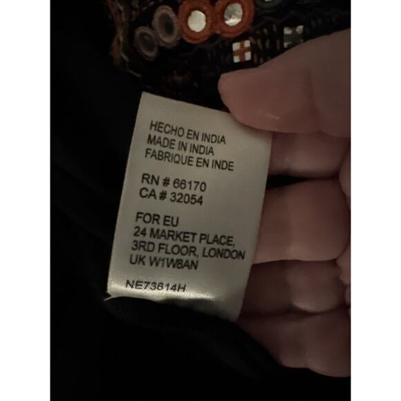 Harlyn Anthropologie Black Boho Embroidered Short Jumpsuit Size XL - Picture 7 of 7